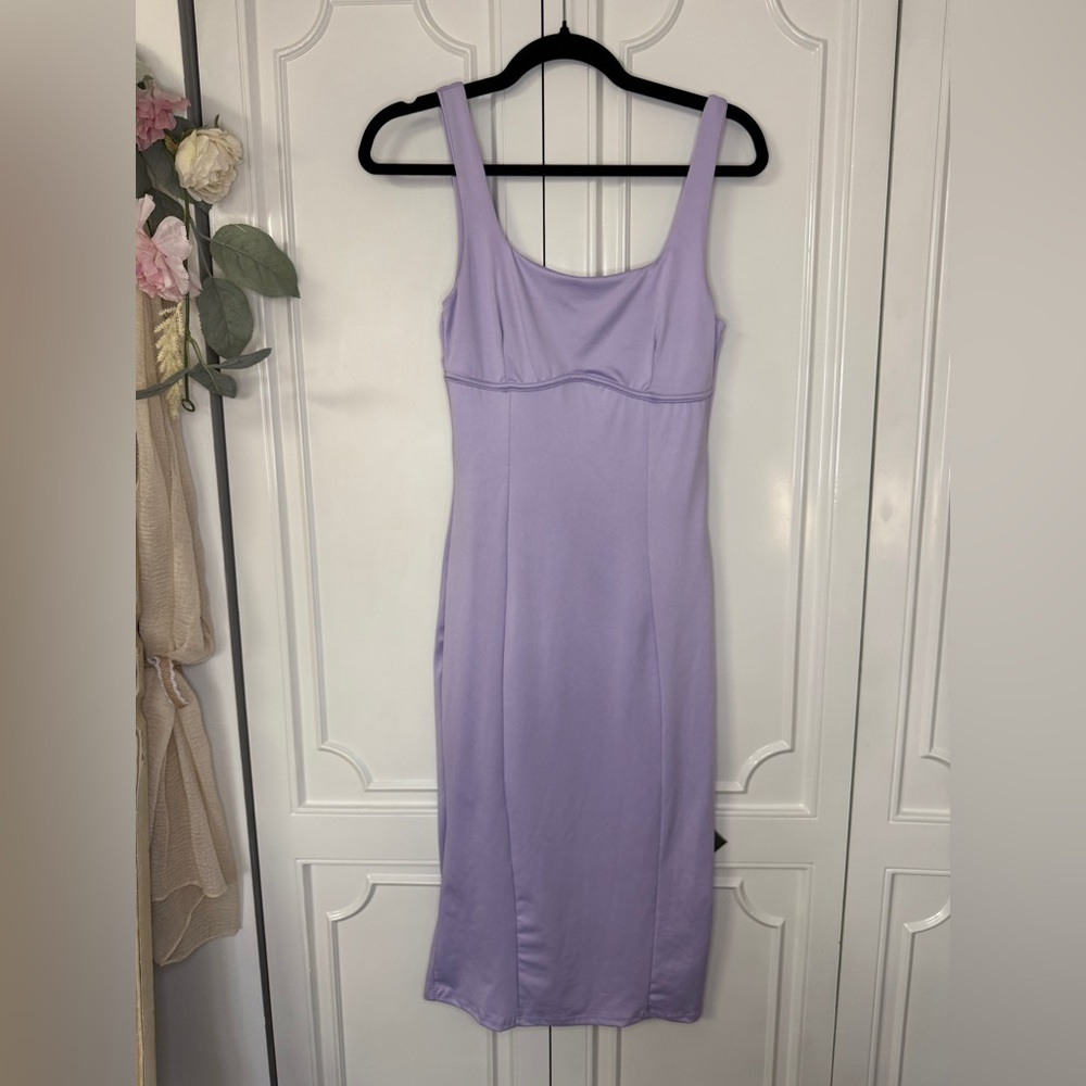gaze Lilac Scoop-Neck Midi Bodycon Dress